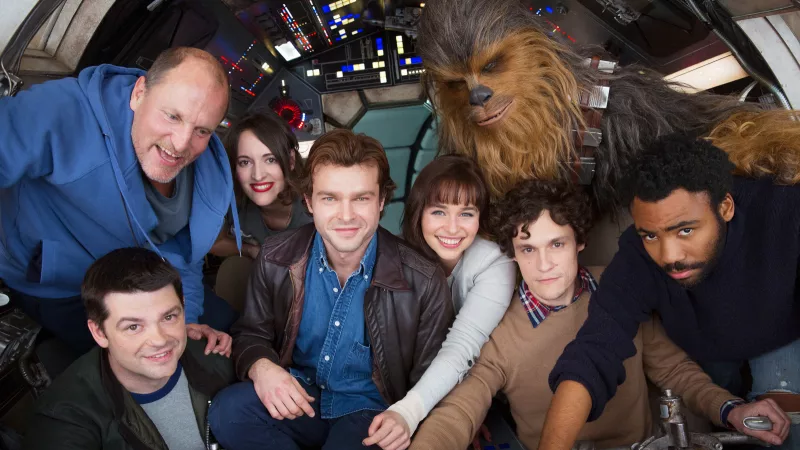 Happier times for Phil Lord and Chris Miller on the Millennium Falcon set built for Solo.